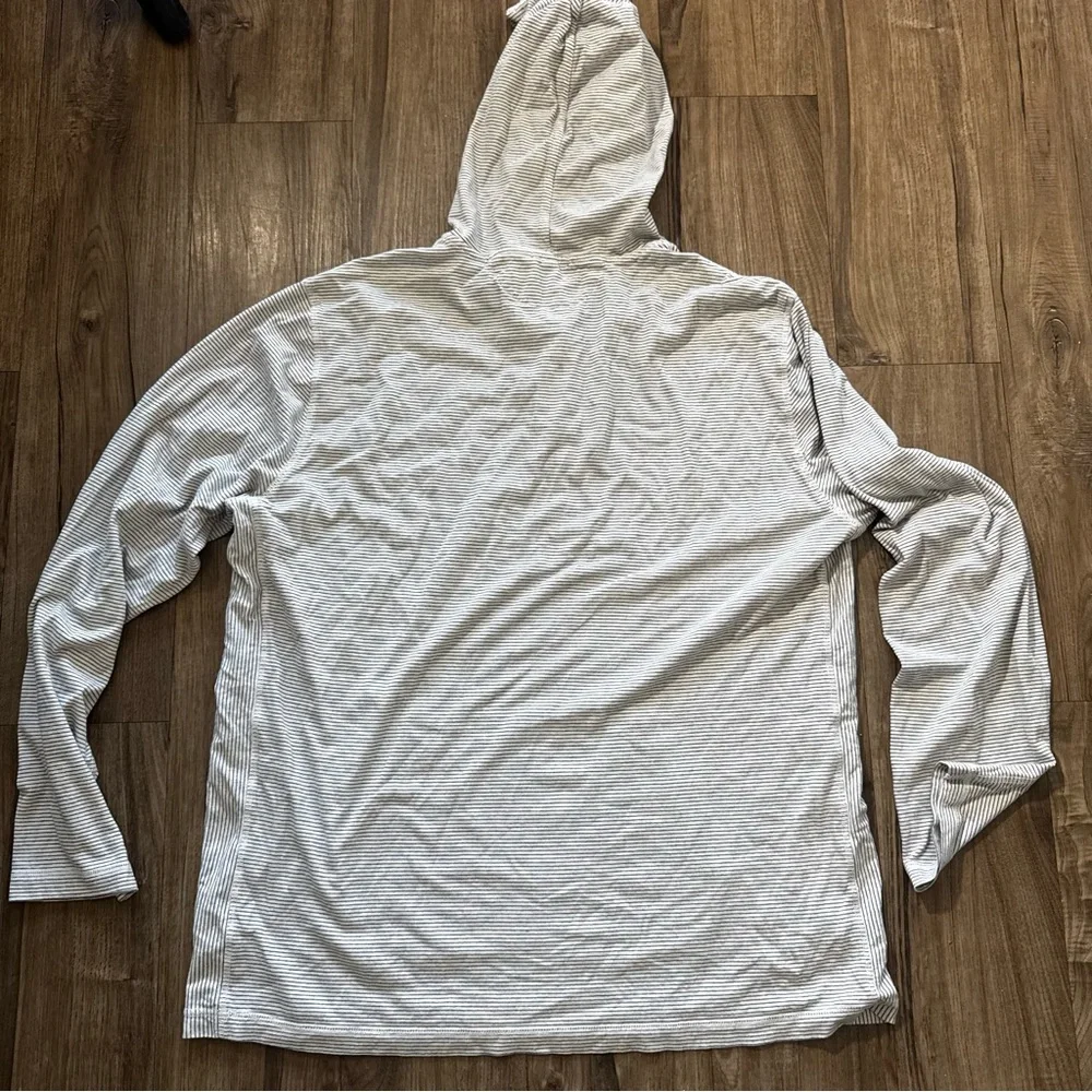 Men's Rails White Striped Hoodie Shirt size XL lightweight cotton